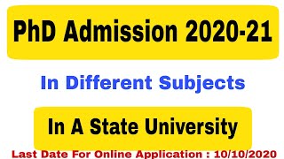 PhD Admission Session 2020-21 | PhD Admission 2020 | PhD Form | PhD | Dr. Satyendra Tripathi