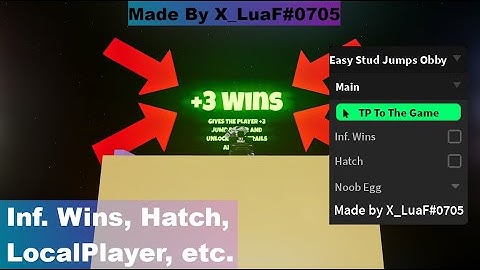 🏆 Easy Stud Jumps Obby🏆 Script | Inf. Wins, Hatch, LocalPlayer, etc.