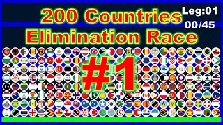 200 Countries Elimination Marble Race #1 in Algodoo | Marble Factory