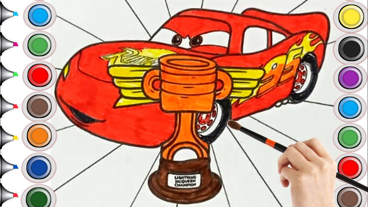McQueen Piston Cup 🏆| Disney Coloring pages | Pixar movie Cars #disney ...