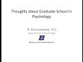 Thoughts about Graduate Education in Psychology