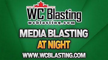 Media Blasting a Shop Roof at Night by WC Blasting