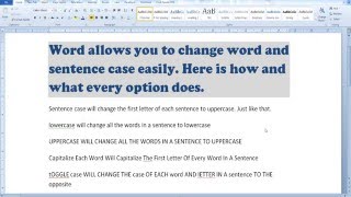 how do i change case in word 2010