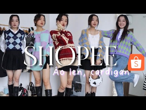 [GIVEAWAY] SHOPEE HAUL #20 // Haul 20 chiếc áo len - cardigan giá rẻ đón đông về ❤️‍🔥 | Miha Chan