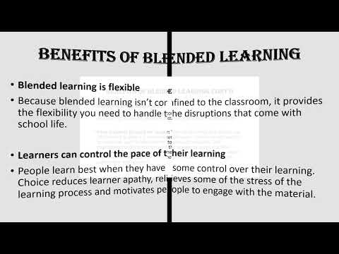 BENEFITS OF BLENDED LEARNING