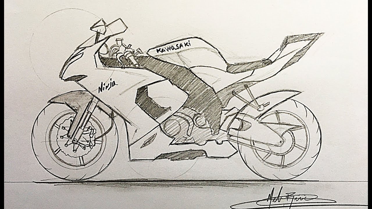 Detalle 22+ imagen dibujos a lapiz de motos