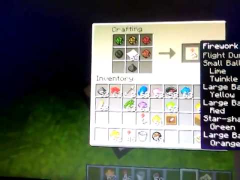 minecraft make firework colorful fireworks