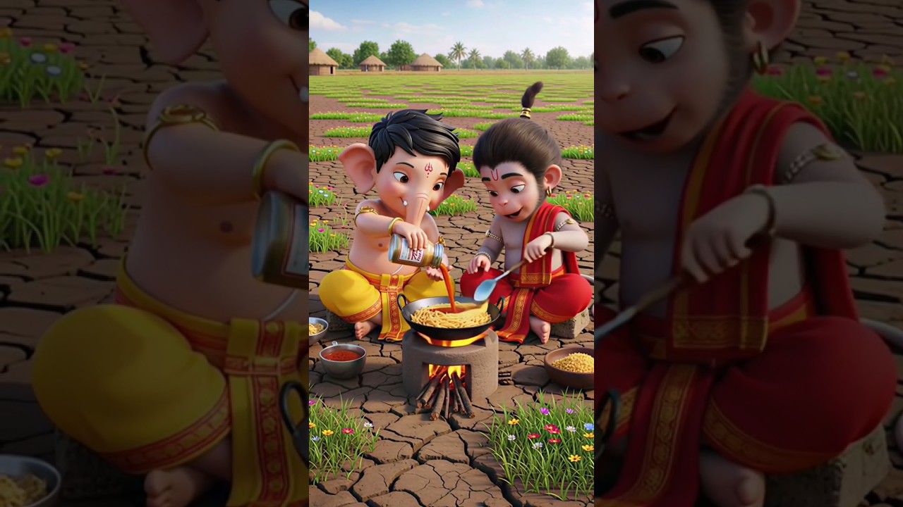 🍝 Hanuman & Ganesha’s Funny Maggi Disaster 😢 | Emotional Pasta Story | Must Watch