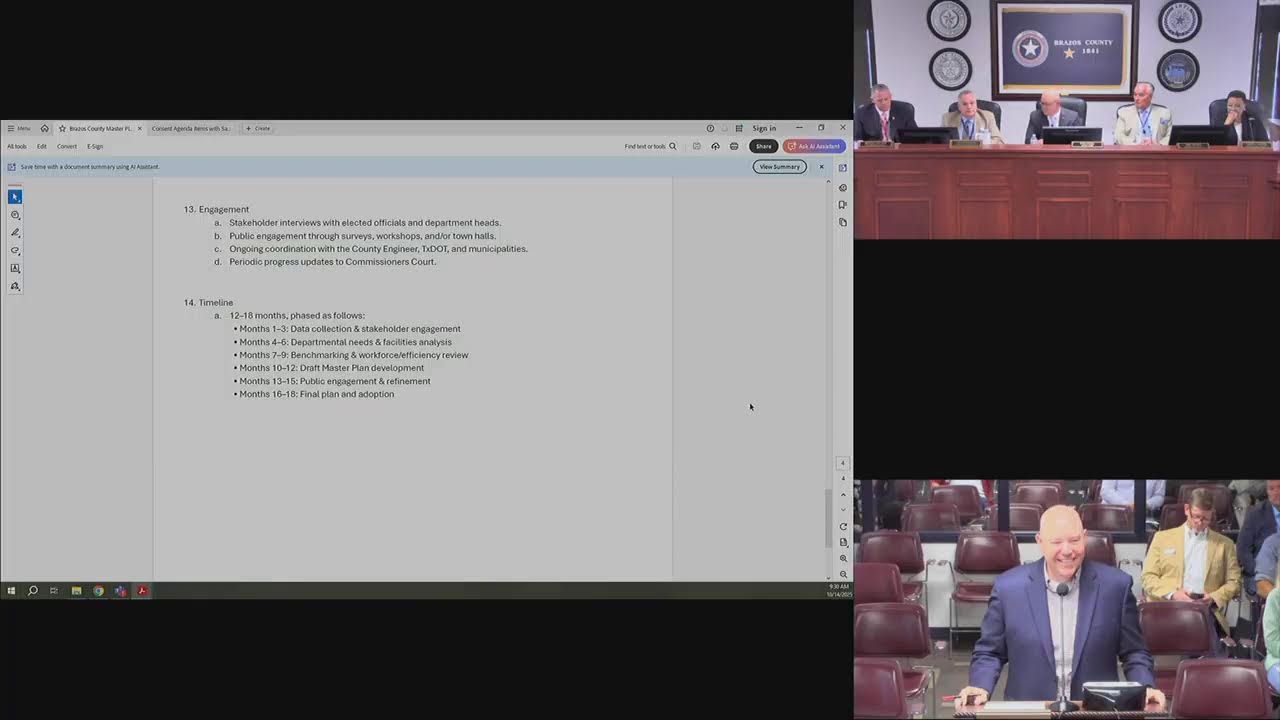 Brazos County Commissioners Court Workshop - October 14, 2025