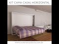 Cama Retratil Isobed Casal Horizontal com kit de ferragens ISOBED. Solução para Studios e Lofts.