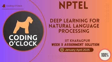 Deep Learning for Natural Language Processing Week 5 Assignment Solution January - April 2025  IITK