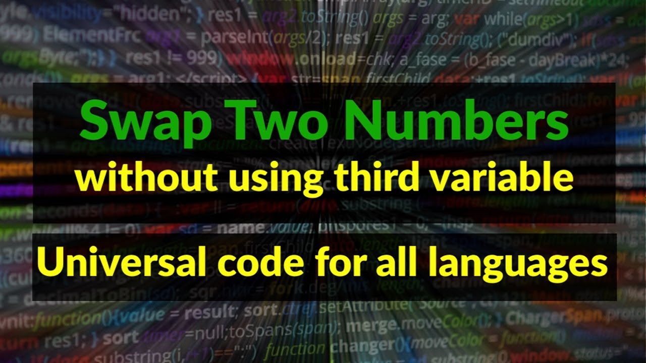 Swap Two Numbers Without Using Third Variable || Coding Trick Question ...