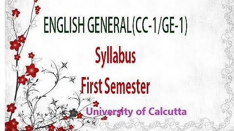#English#English Genaral Syllabus (CC-1/GE-1) Semester-1(CBCS)CU