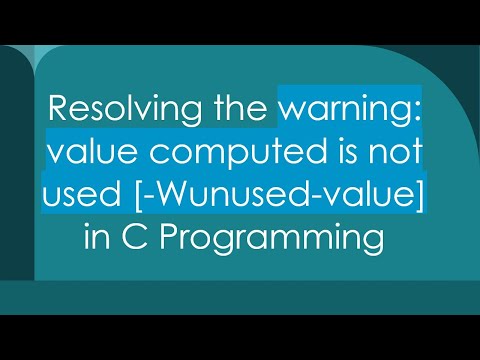 Resolving the warning:
