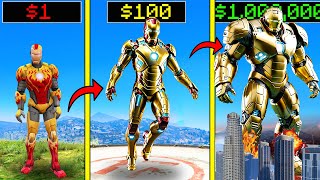 GTA 5 : $1 IRONMAN to $1,000,000,000 GOLD DIAMOND IRON MAN in GTA 5!