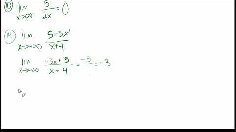 11.4 Limits at Infinity (Sample Problems)