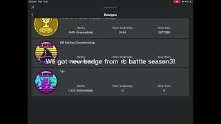 New badge from rb battle season3! From build a boat