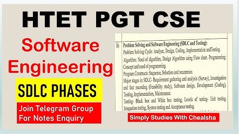 SDLC Phase | Software Engineering and Testing| HTET Computer Science |HTET PGT Computer Science Exam