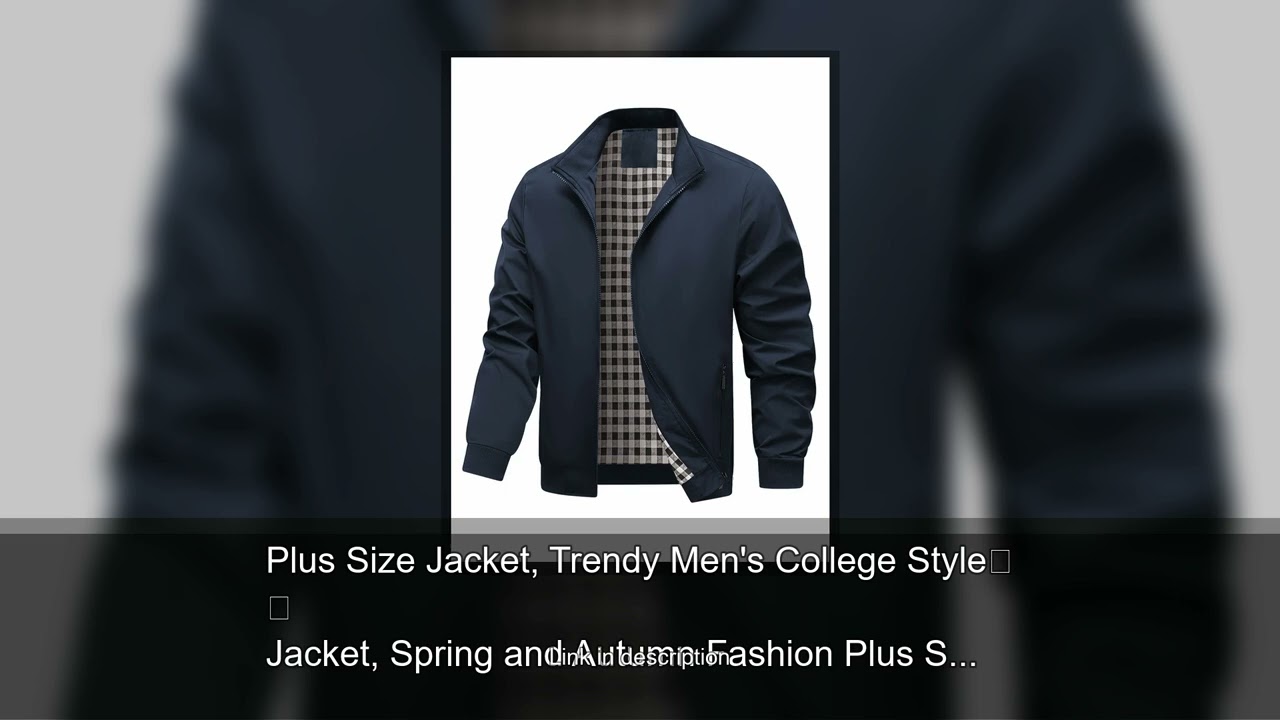 Plus Size Jacket, Trendy Men's College Style Jacket, Spring and Autumn Fashion Plus Size Men's