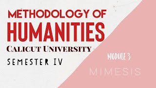 Methodology of humanities/ module 3/ mimesis