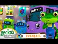 Rparation du bus dans la nuitle garage de geckocamions pour enfants