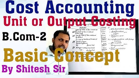 Cost sheet |unit or output costing |format of cost sheet |Definition of unit costing &Cost sheet