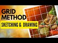 Grid Method for Drawing and Sketching | How to draw or Sketch using Grid method | GRID METHOD