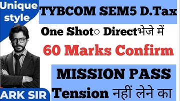 Direct Taxation SEM5 |TYBCOM Sem5|2025 Syllabus Imp QUESTION| MUMBAI UNIVERSITY Exam|ARK sir
