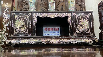 Tủ Chè Liên Chi Gỗ Trắc Ta Cũ-Khảm Ốc Đẹp-Đồ Gỗ Bùi Tuấn 17-2-2022