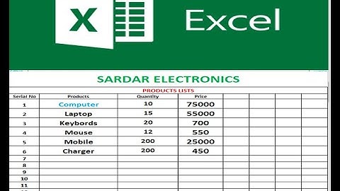 Products Lists in Excel|| xl products with price||Products table||Excel worksheets||products price