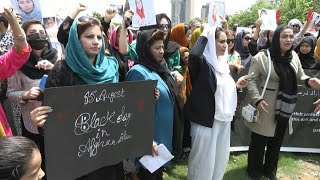 Afghan women protest in Pakistan on Taliban anniversary | AFP