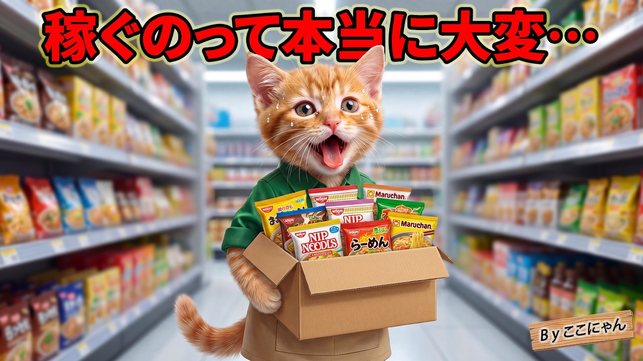 【まさか】贅沢三昧のここにゃん…翌朝すべて失った！？空っぽの冷蔵庫から人生逆転の第一歩😱🥶