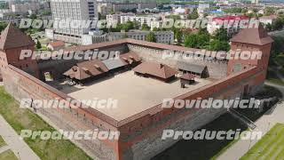 Aerial view of Lida Castle. The city of Lida. Belarus.