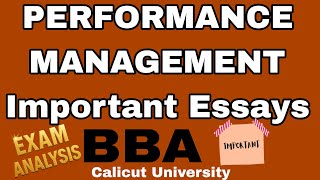 PERFORMANCE MANAGEMENT IMPORTANT SHORT ESSAYS BBA #CalicutUniversity #SabzTalkz #HR