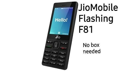 Jio F81e flashing