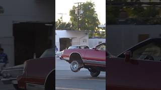 Chevy Monte Carlo Lowrider cruising 3 wheel motion in East Los Angeles California! #gbody #chevrolet