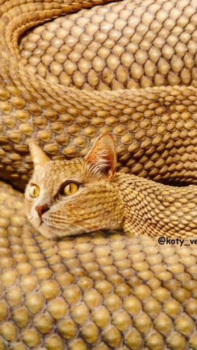 Ular Jelmaan Kucing #kucing #ular #shorts
