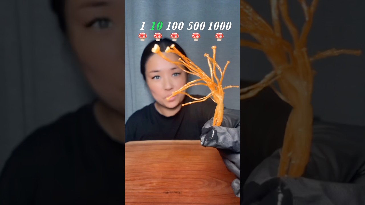팽이버섯을 튀기면? Frying enoki mushrooms #challenge #mukbang