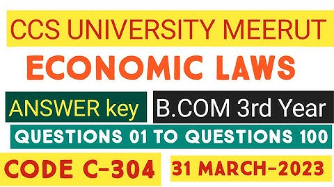 Economic Laws || 2023 Paper Anskey || Bcom || CCSU || MSU