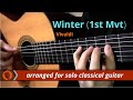 The four seasons winter 1st mvt avivaldi solo classical guitar arrangement by emre sabuncuoglu