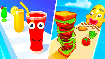 Juice Run vs Sandwich Runner | Max Level Gameplay Walkthrough Android iOS Update | 9XM2