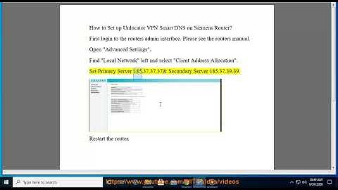 Set up Unlocator VPN Smart DNS on Siemens Router