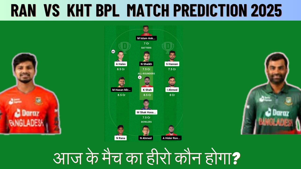 RAN vs KHT Today Match Prediction , KHT vs RAN Dream11 Team , KHT vs RAN , RAN vs KHT , kht vs ran