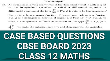 Case Study-III38. An equation involving derivatives of the dependent variable with respect to the