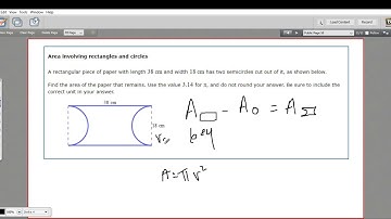 Area  involving rectangles and circles