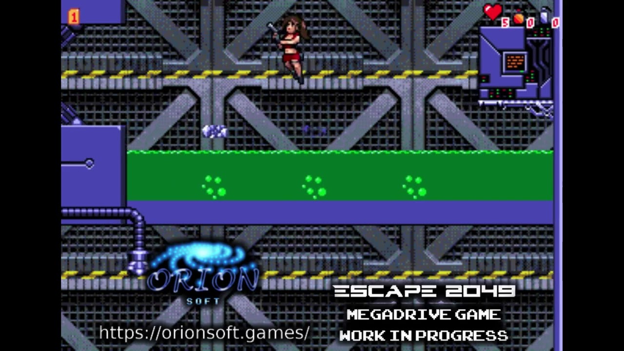 Escape 2049: new platformer for Sega Genesis / Megadrive WIP gameplay