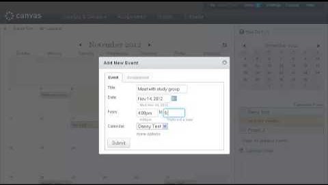 Using the Calendar Feature In Canvas