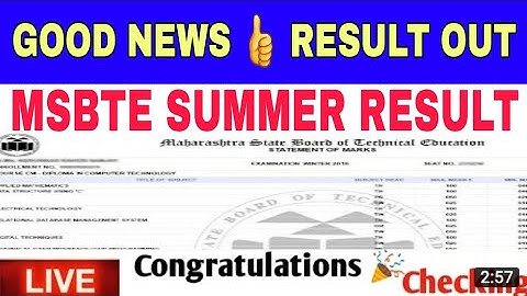 MSBTE SUMMER RESULT 2021 | msbte result date 2021 | msbte summer result 2021 | msbte new update