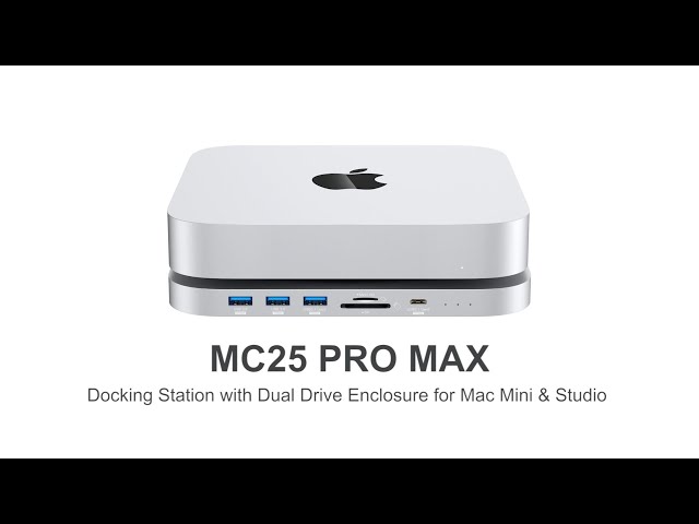 Qwiizlab Docking Station with Dual Drive Enclosure for Mac Mini M2 class=