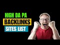 High da pa backlinks  dofollow backlinks sites list